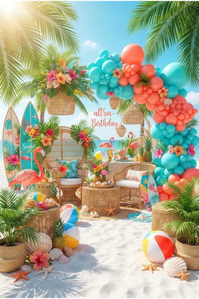 1. Create a Tropical Beach Party Theme