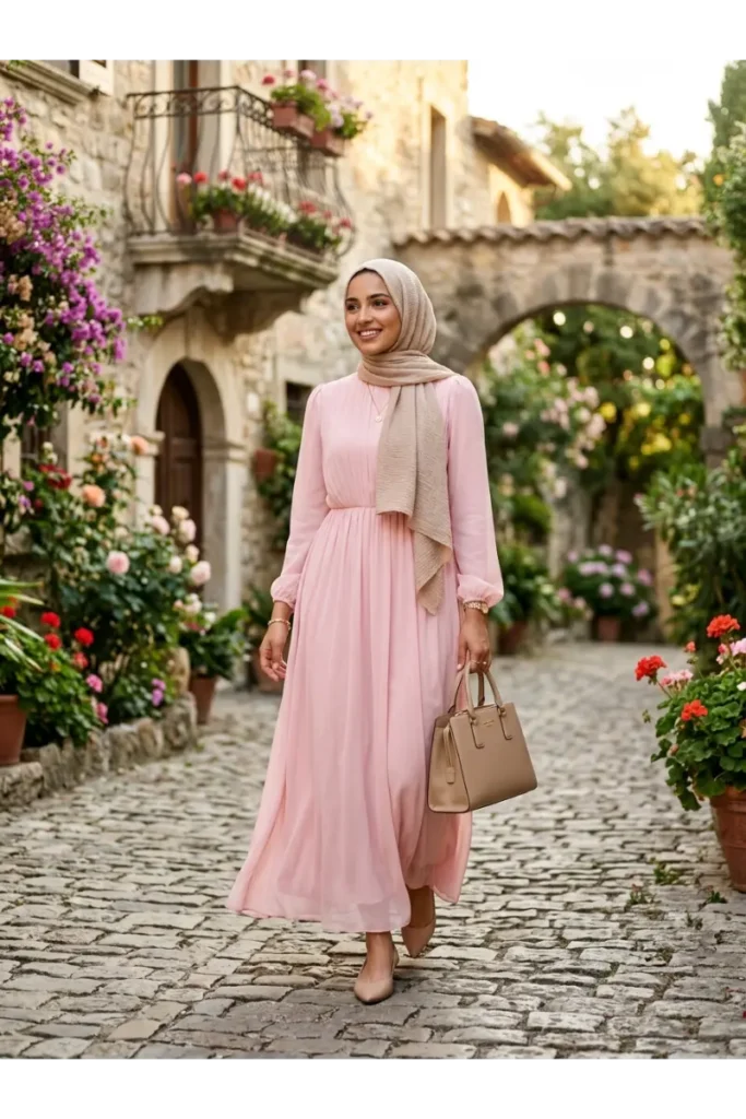  Baby Pink Outfit with a Hijab
