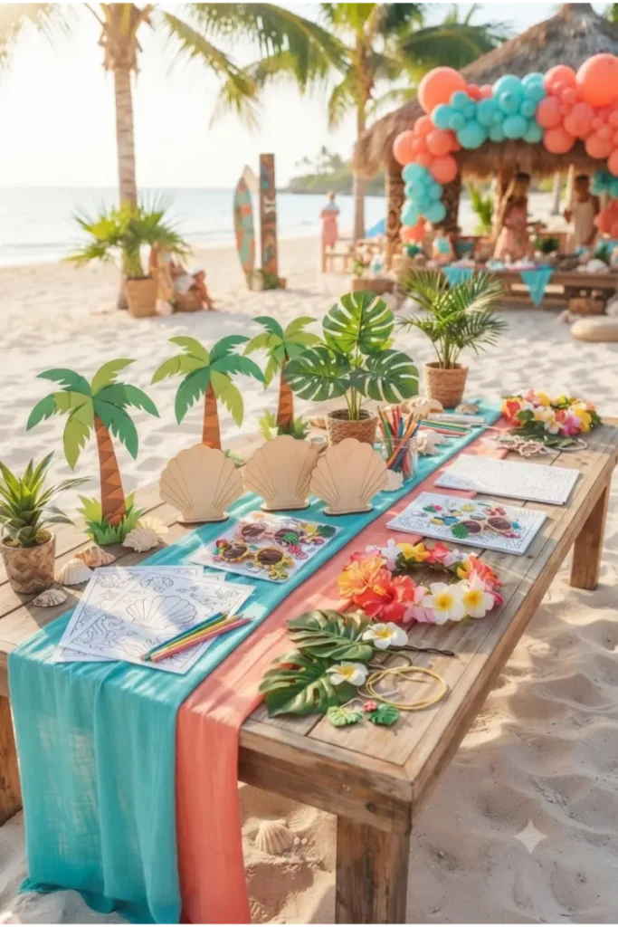 Set Up a Tropical Craft Table