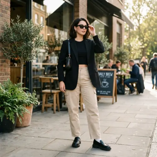 Oversized Blazer with Cargo Pants