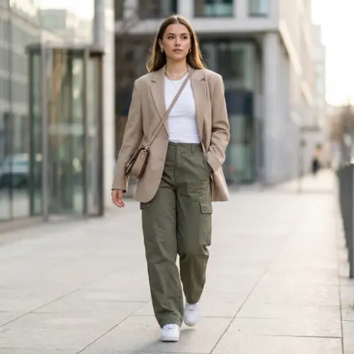 Oversized Blazer with Cargo Pants