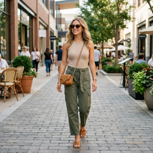 Summer Cargo Pants Outfit for Women