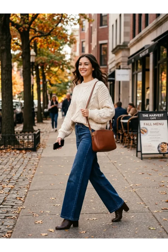 Fall Outfit Inspo 2026: 12 Stylish Looks to Try This Season 2 Oversized Sweater With Wide-Leg Jeans