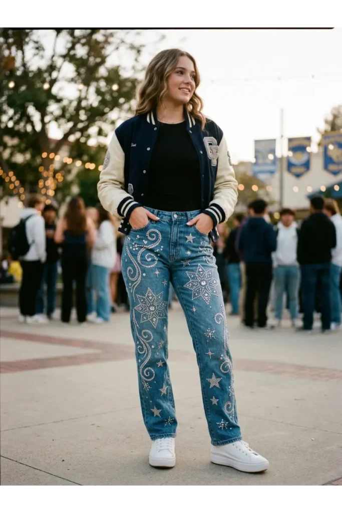 Senior Spirit Jeans and Pants: 25 Creative Ideas for Senior Year, Homecoming & School Spirit 11 Rhinestone Senior Spirit Jeans