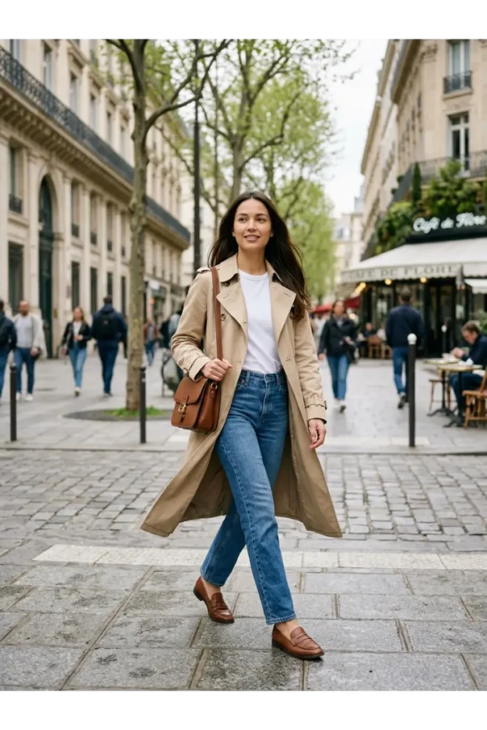  Trench Coat and Basics for a Capsule Wardrobe Outfit