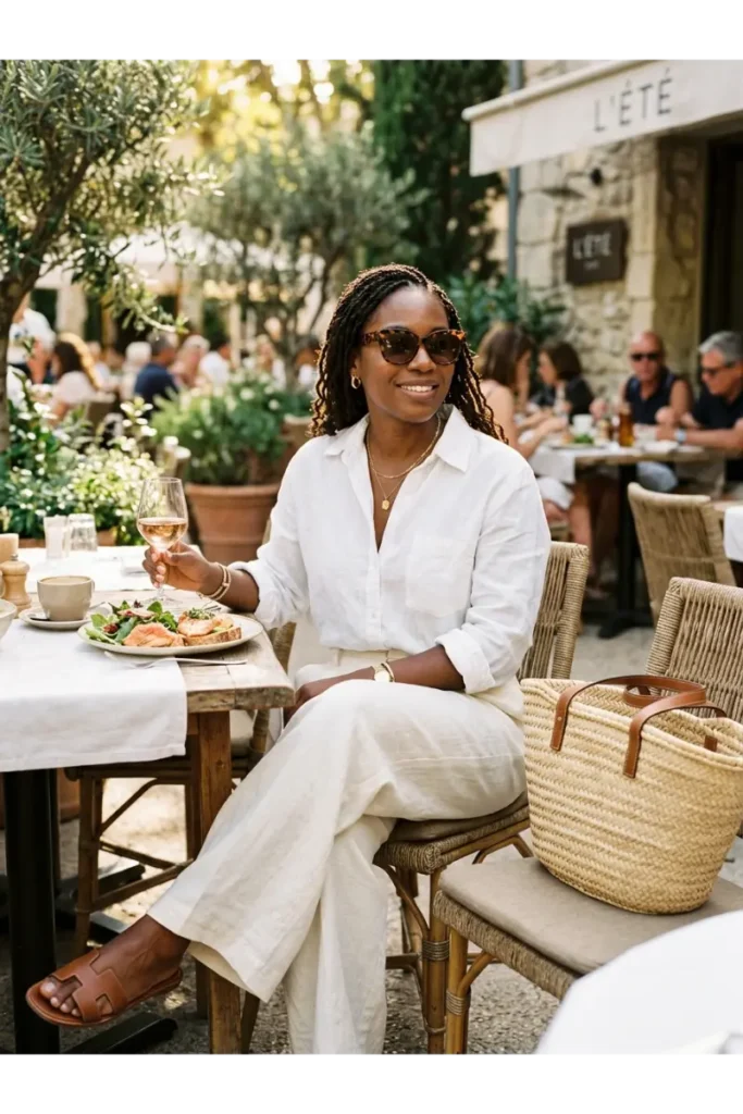 Brunch Outfit Ideas Black Women: 25 Stylish Looks for Every Vibe 12 Linen Pants with a Button-Down Shirt