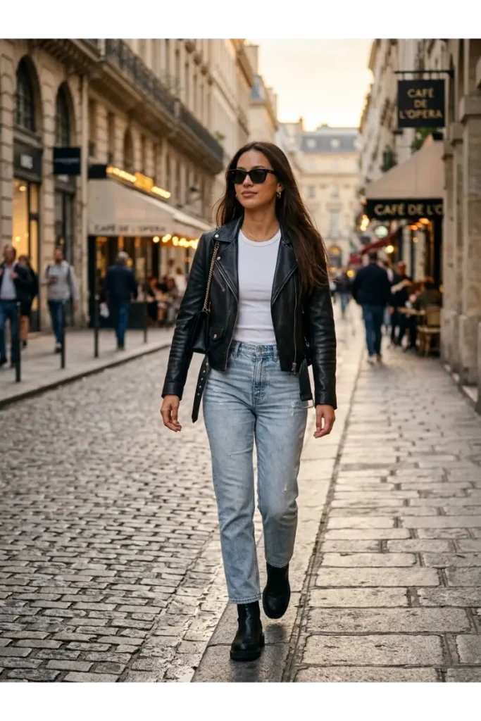 Light Washed Jeans Outfit: 12 Easy Ways to Style Them 12 Washed Jeans With a Leather Jacket