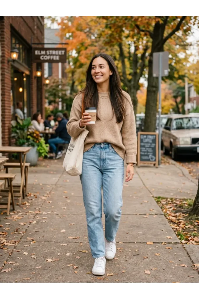 Light Washed Jeans Outfit: 12 Easy Ways to Style Them 13 Light Wash Jeans With a Cozy Oversized Sweater