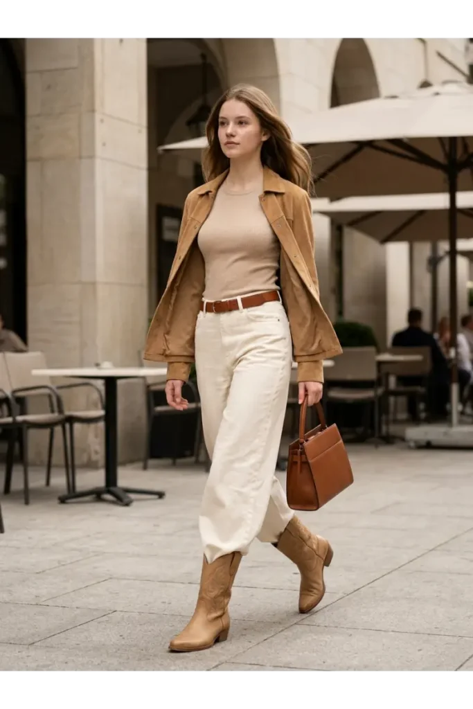 Cowboy Outfits for Women: Stylish Western Looks That Feel Modern 17 Neutral Cowgirl Outfit