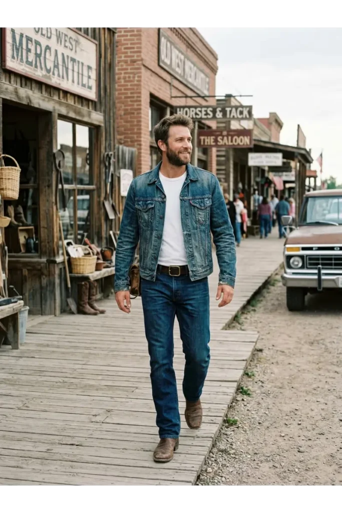 Cowboy Outfit with a Denim Jacket