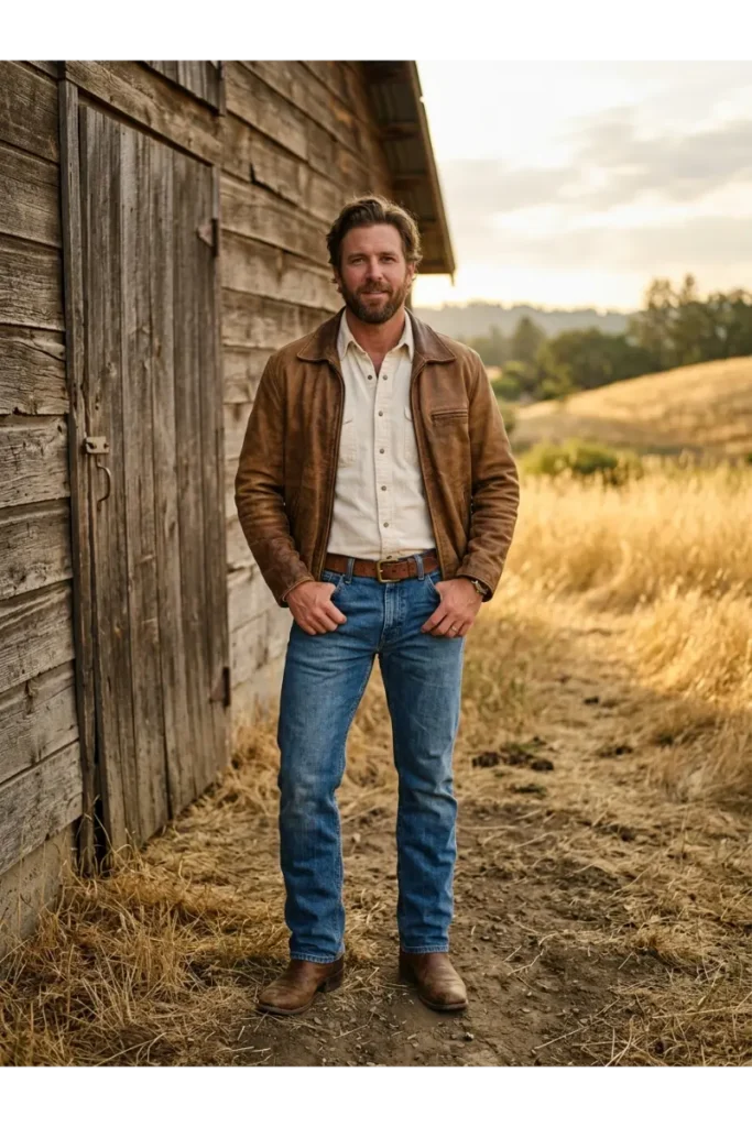 Brown Leather Cowboy Outfit