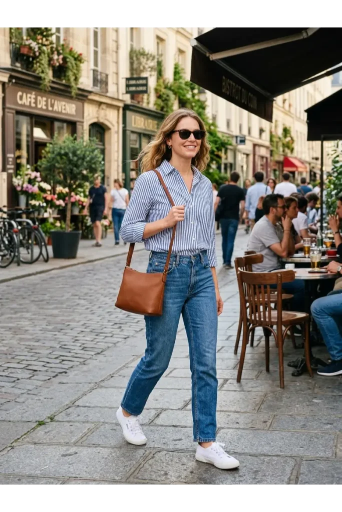Simple Everyday Striped Shirt Outfit