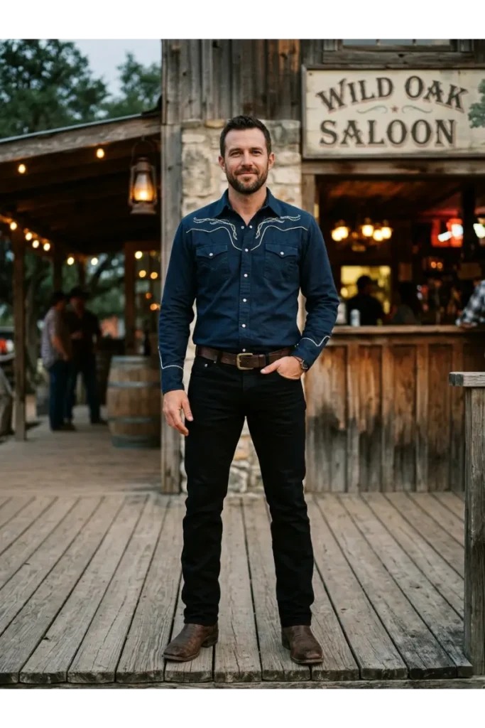 Western Shirt with Black Jeans