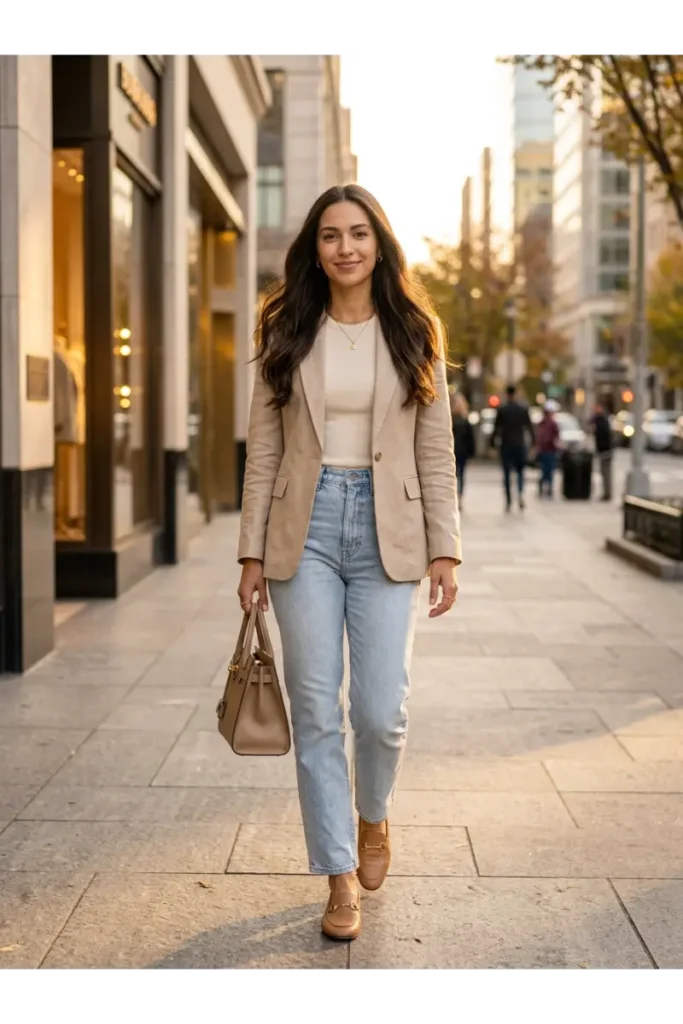 Light Washed Jeans Outfit: 12 Easy Ways to Style Them 5 Light Wash Jeans With a Blazer
