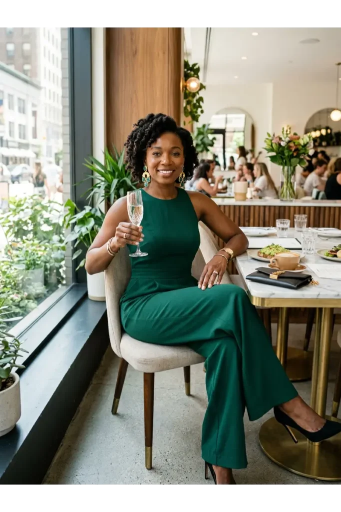 Brunch Outfit Ideas Black Women: 25 Stylish Looks for Every Vibe 7 Jumpsuit with Statement Earrings