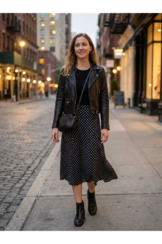 Leather Jacket and Ankle Boots