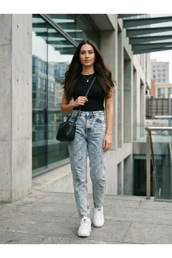 Light Washed Jeans Outfit: 12 Easy Ways to Style Them 8 Acid Washed Jeans With a Simple Top