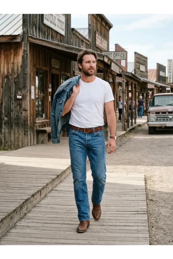 Casual Cowboy Outfit with a T-Shirt