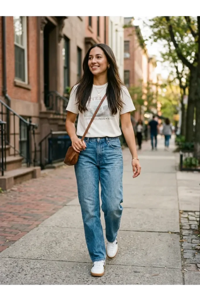 Light Washed Jeans Outfit: 12 Easy Ways to Style Them 9 Vintage Wash Jeans With a Graphic Tee