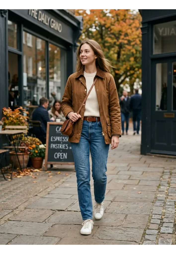 1. Barn Jacket with Straight Leg Jeans