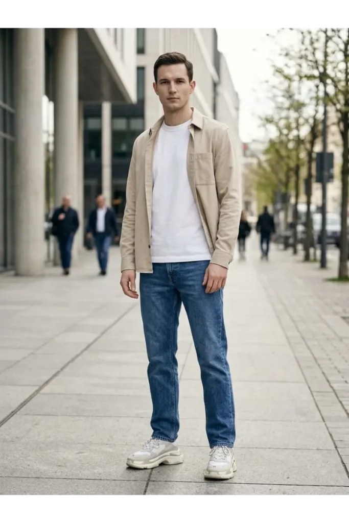 1. Dad Sneakers with Straight Leg Jeans 1