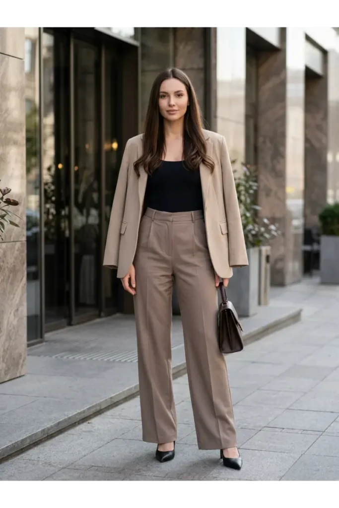 10. High-Rise Trousers With a Bodysuit