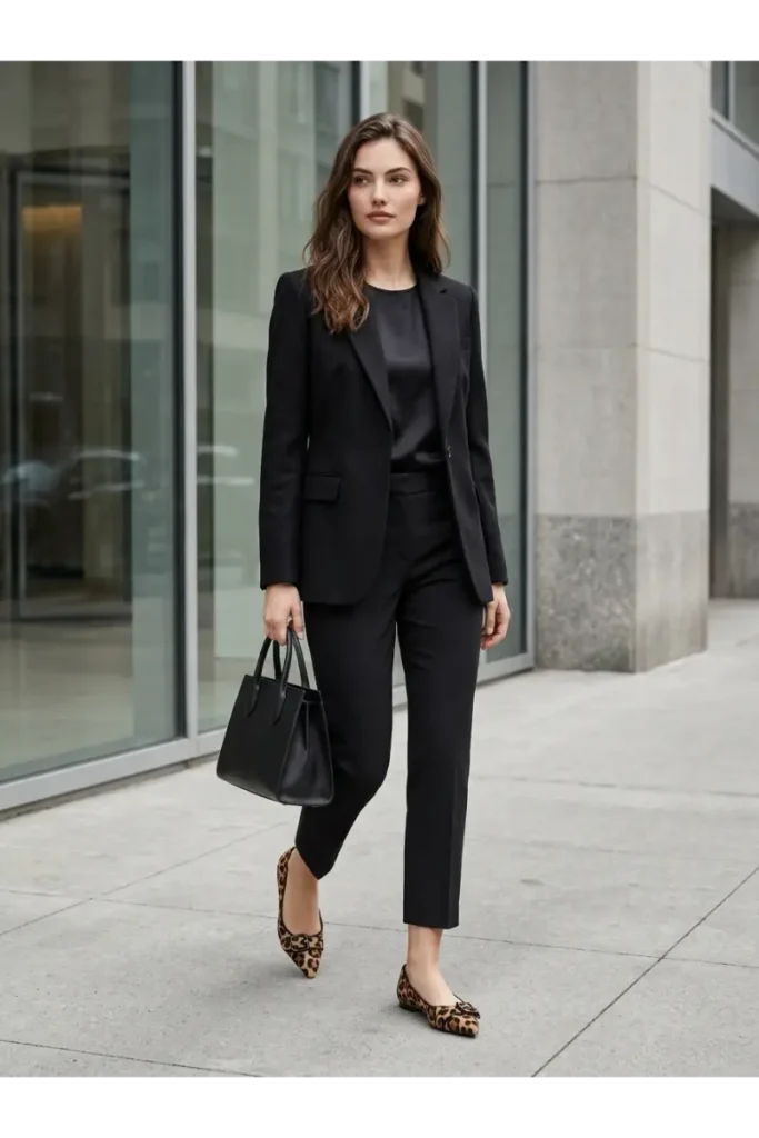 12. Leopard Print Shoes with an All Black Outfit