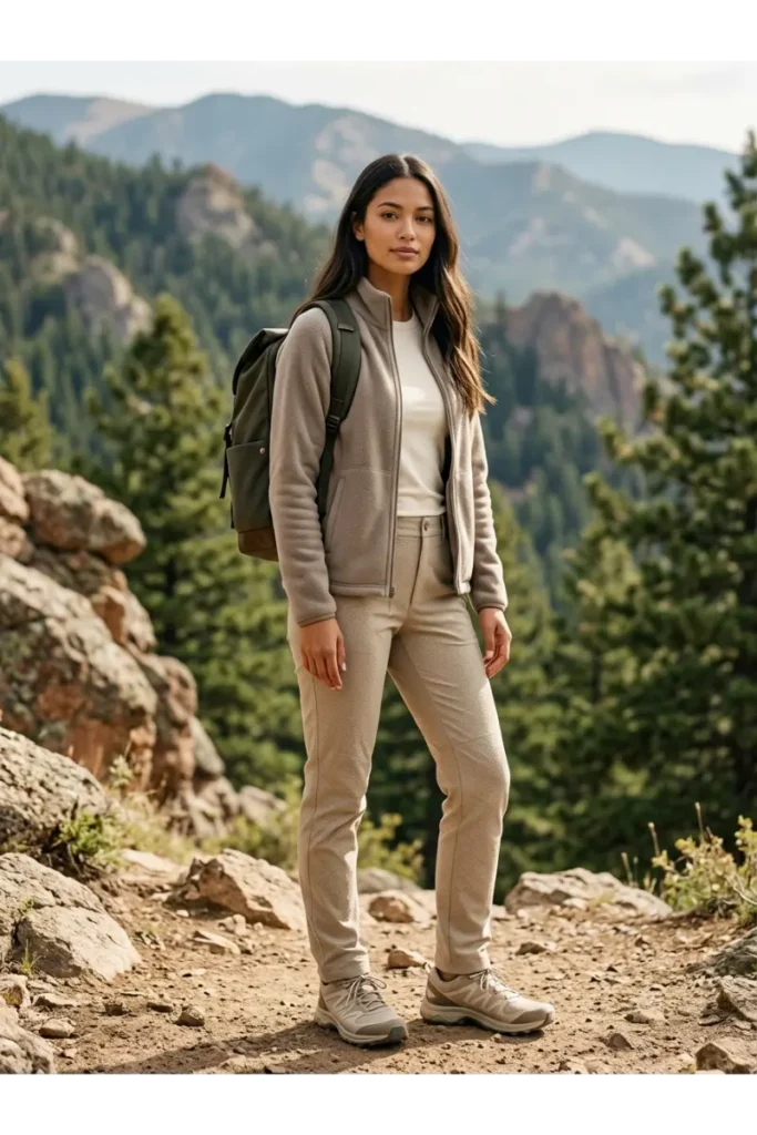 Hiking Outfit Women: 12 Stylish and Practical Hiking Outfit Ideas 13 12. Neutral Hiking Outfit