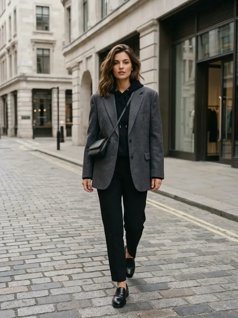 14 — Black Hoodie with a Blazer
