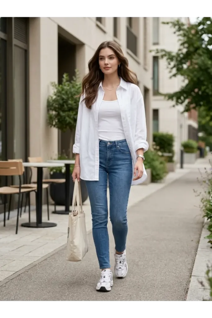 Dad Sneakers Outfit: 15 Stylish Ways to Wear Them in 2026 15 14. Dad Sneakers with an Oversized Shirt