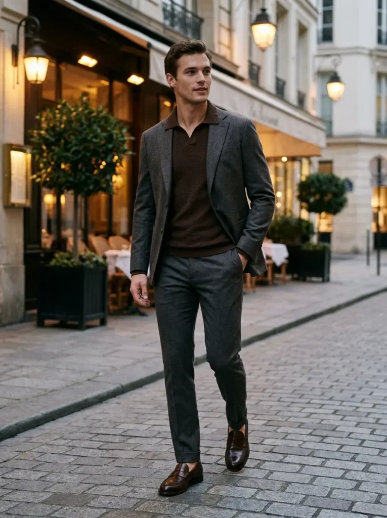 15 — Brown Shirt with a Blazer