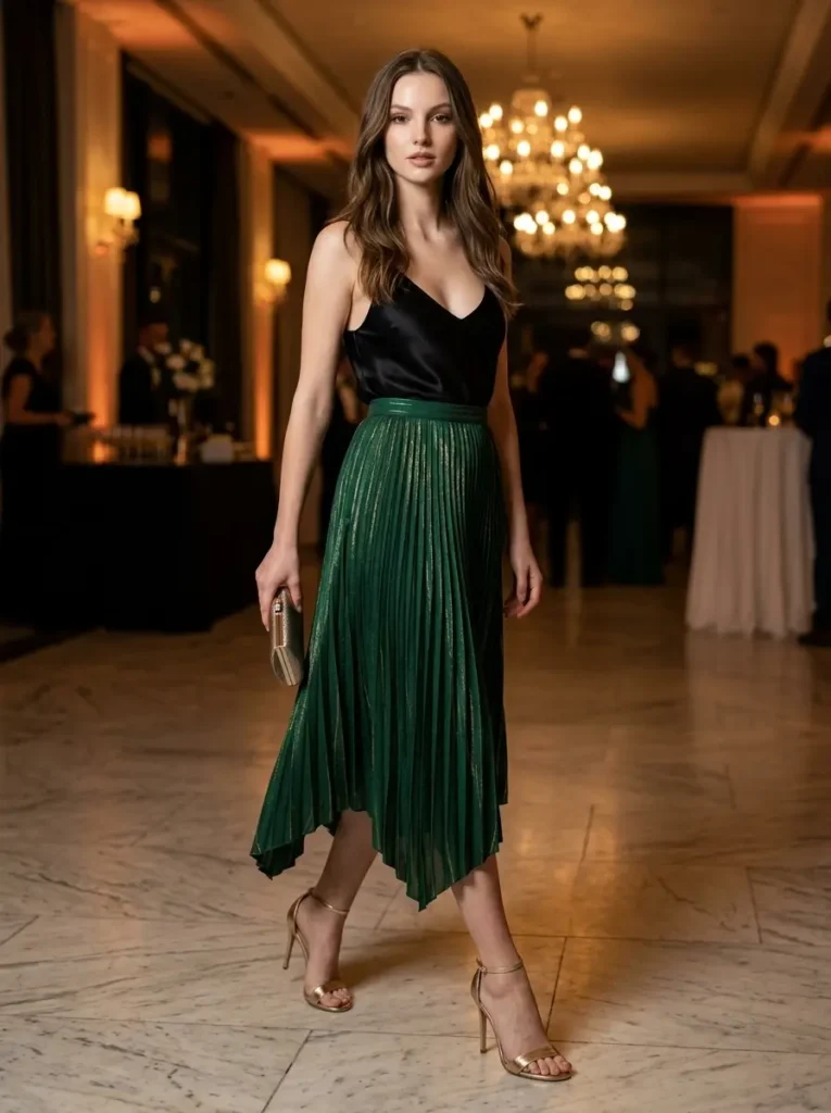 15 — Low Cut Top with a Statement Skirt