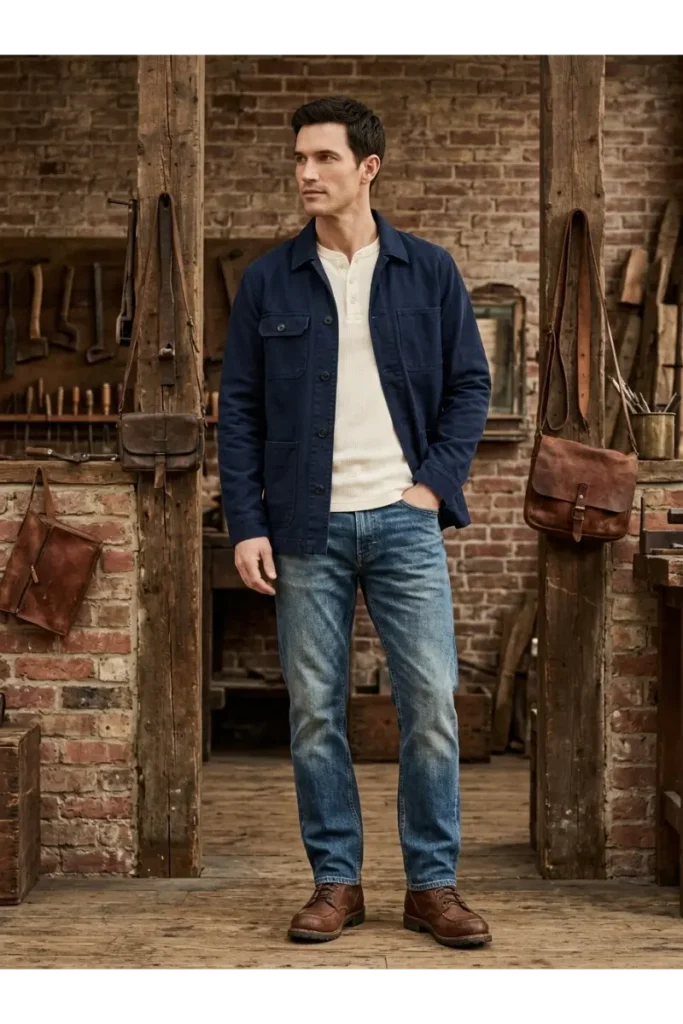2. Vintage Workwear with a Chore Coat