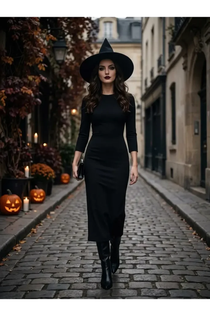 2. Witch Costume with a Black Dress