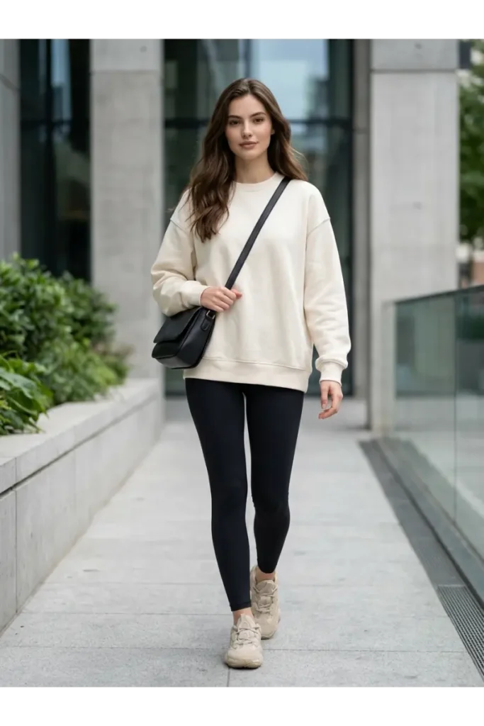 Dad Sneakers Outfit: 15 Stylish Ways to Wear Them in 2026 4 3. Dad Sneakers with Leggings