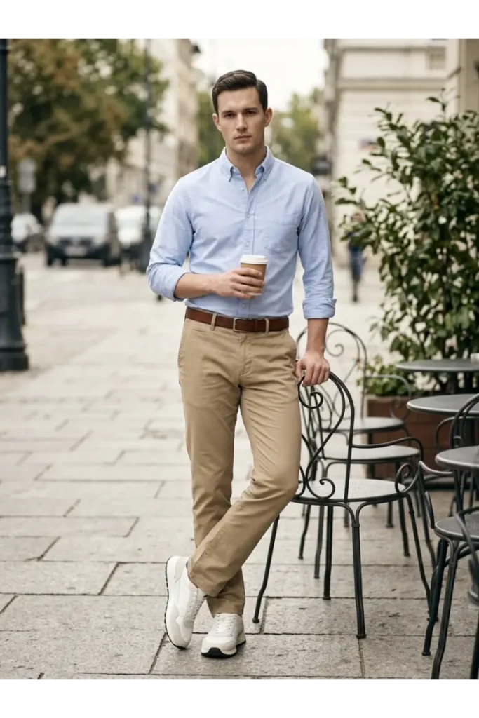 4. Dad Sneakers with Chinos