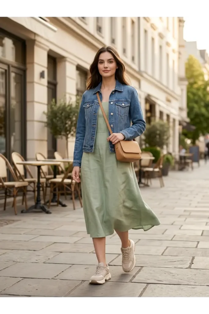 Dad Sneakers Outfit: 15 Stylish Ways to Wear Them in 2026 5 4. Dad Sneakers with a Midi Dress