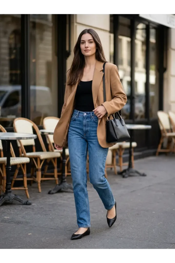 4. Oversized Blazer With Straight-Leg Jeans