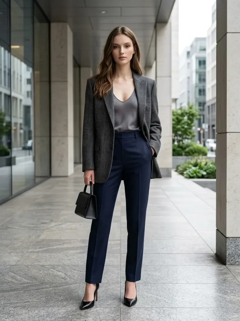 5 — Low Cut Top with a Blazer