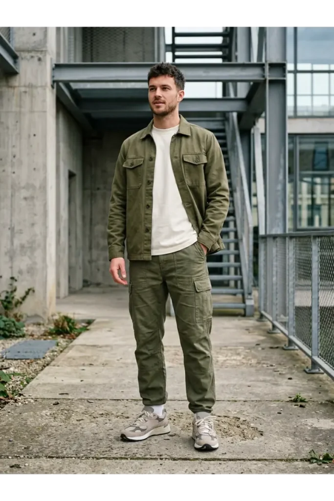 5. Dad Sneakers with Cargo Pants 1