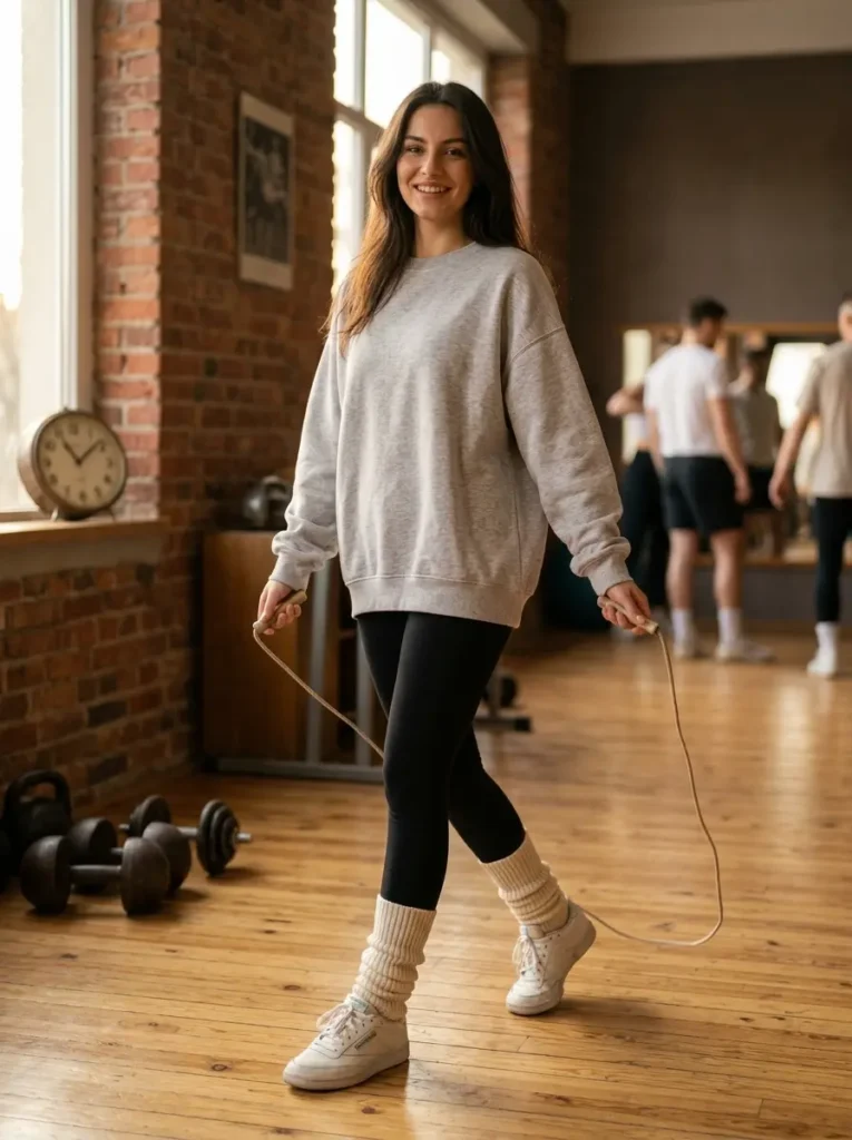 6 — Leg Warmers with a Sweatshirt