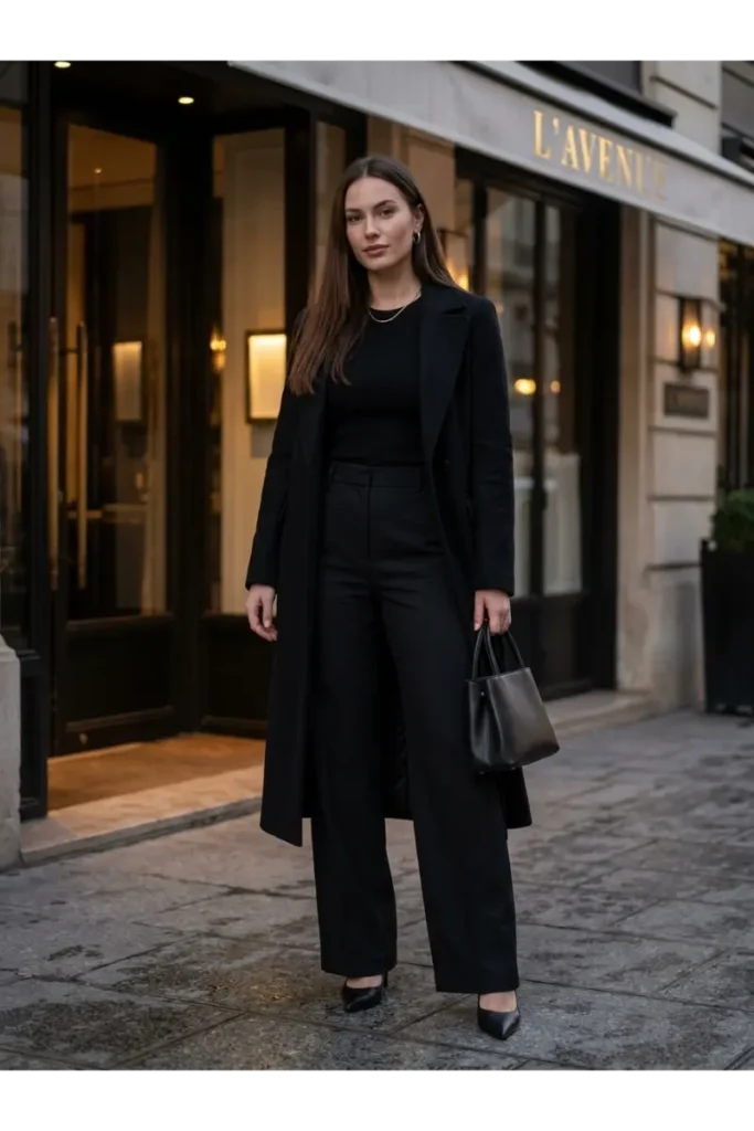 6. Monochrome Black Outfit