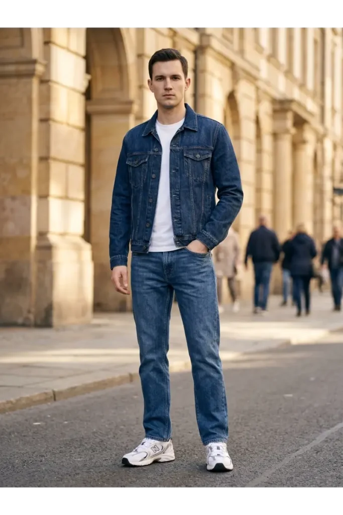 7. Dad Sneakers with a Denim Jacket 1