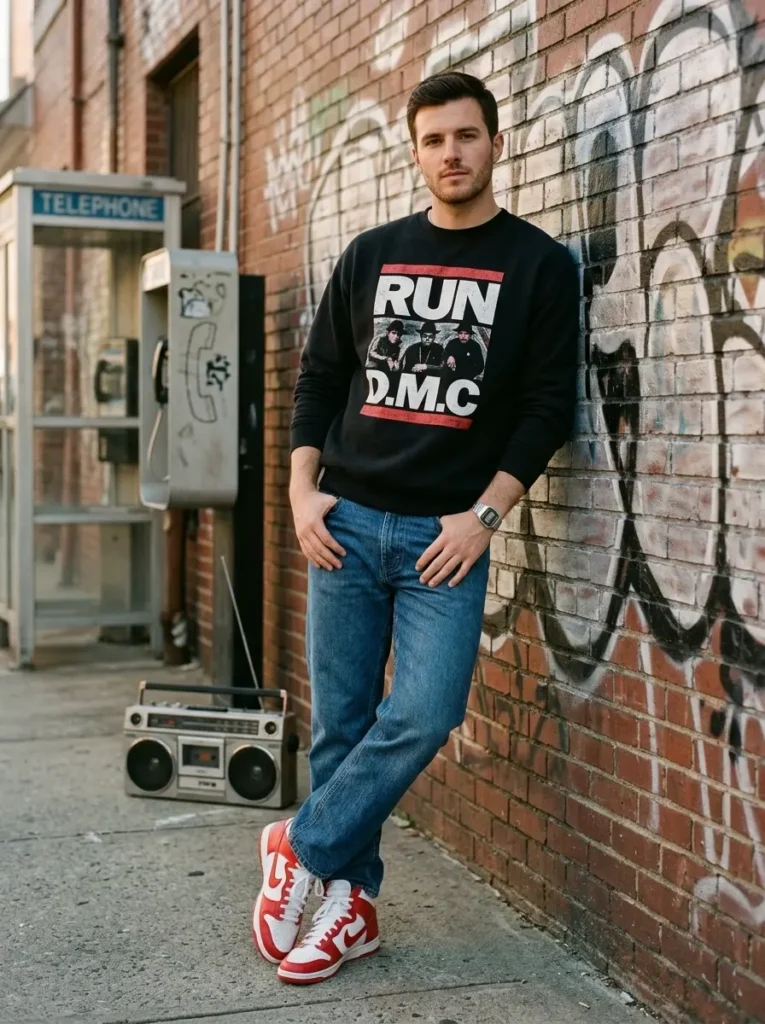 9 — Graphic Sweatshirt with Straight Leg Jeans