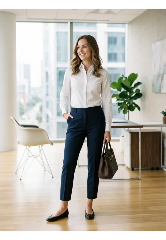 9 — White Shirt with Ankle Length Trousers